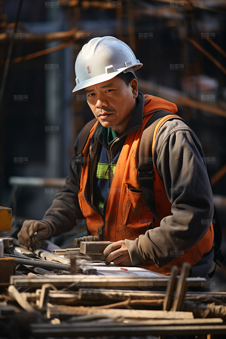 工人施工工作劳作摄影图