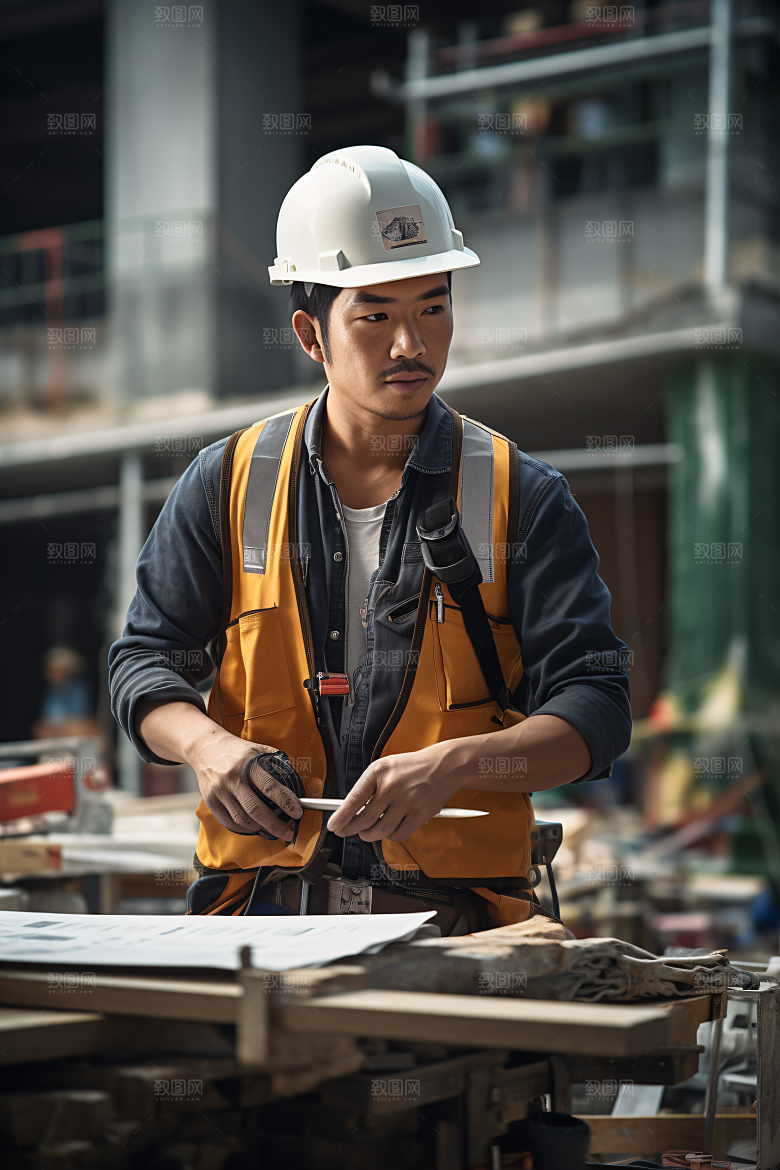 工人施工建造五一摄影图