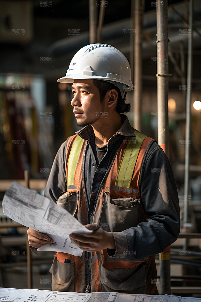 工人施工建设致敬劳动者摄影图