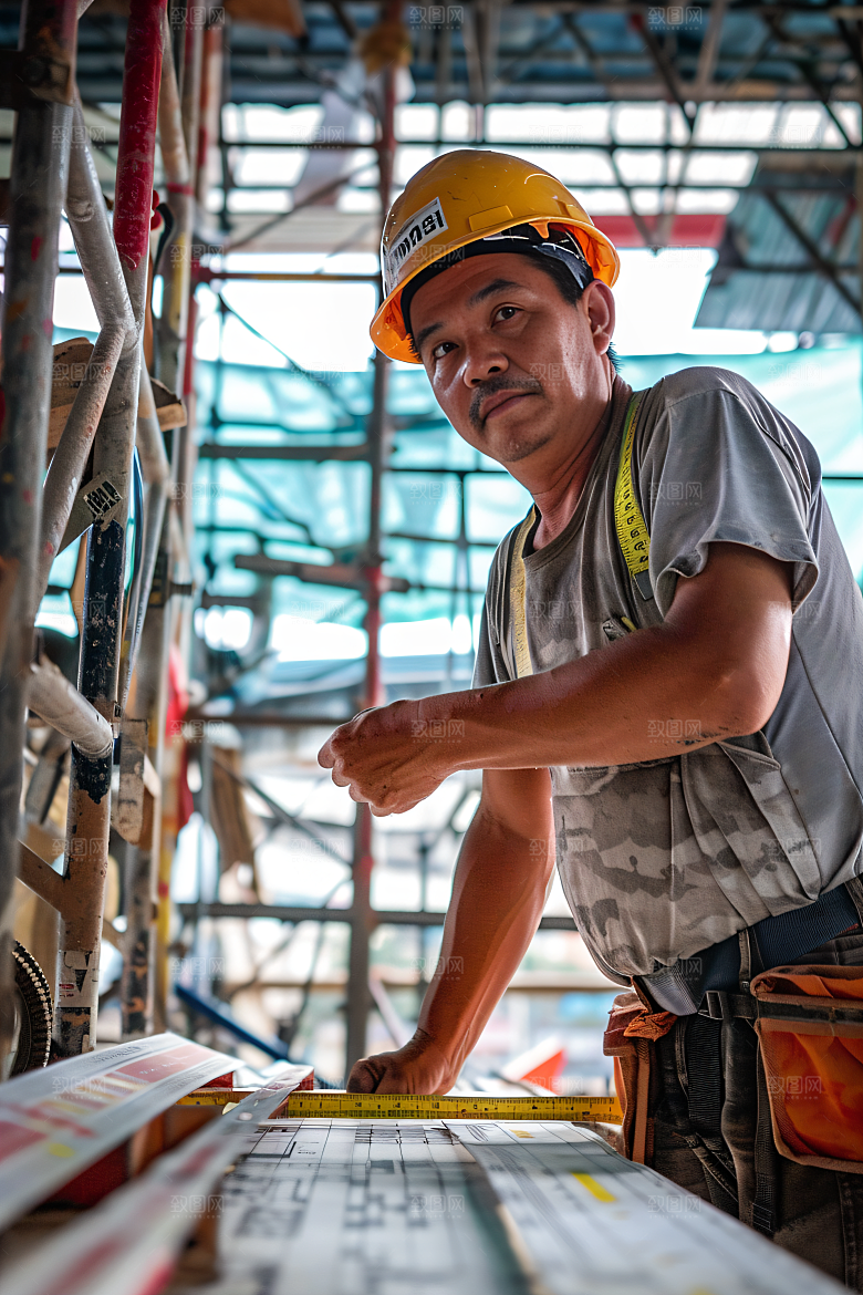 工人施工建造高清摄影图