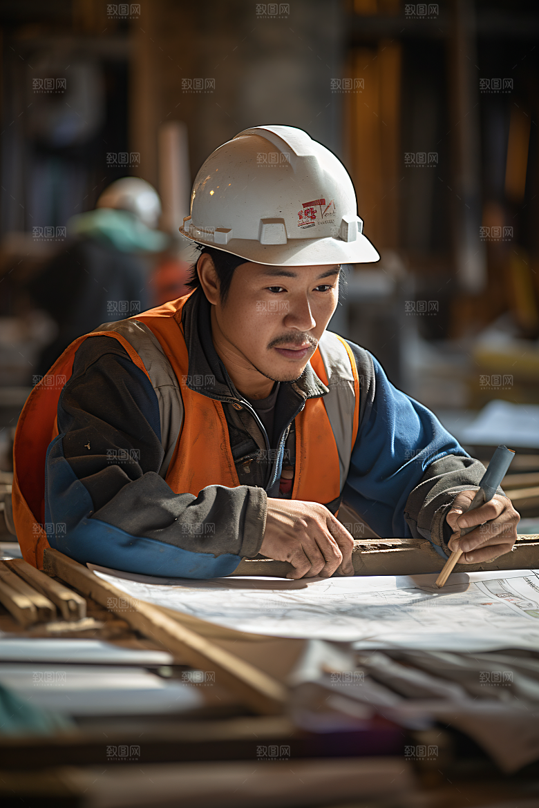 工人施工劳动工作摄影图