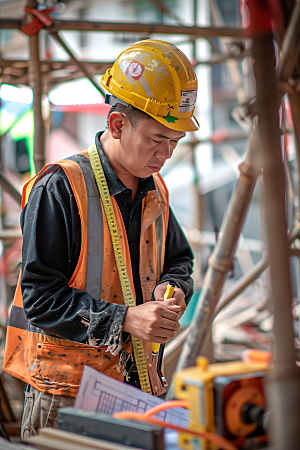 工人施工建造五一摄影图