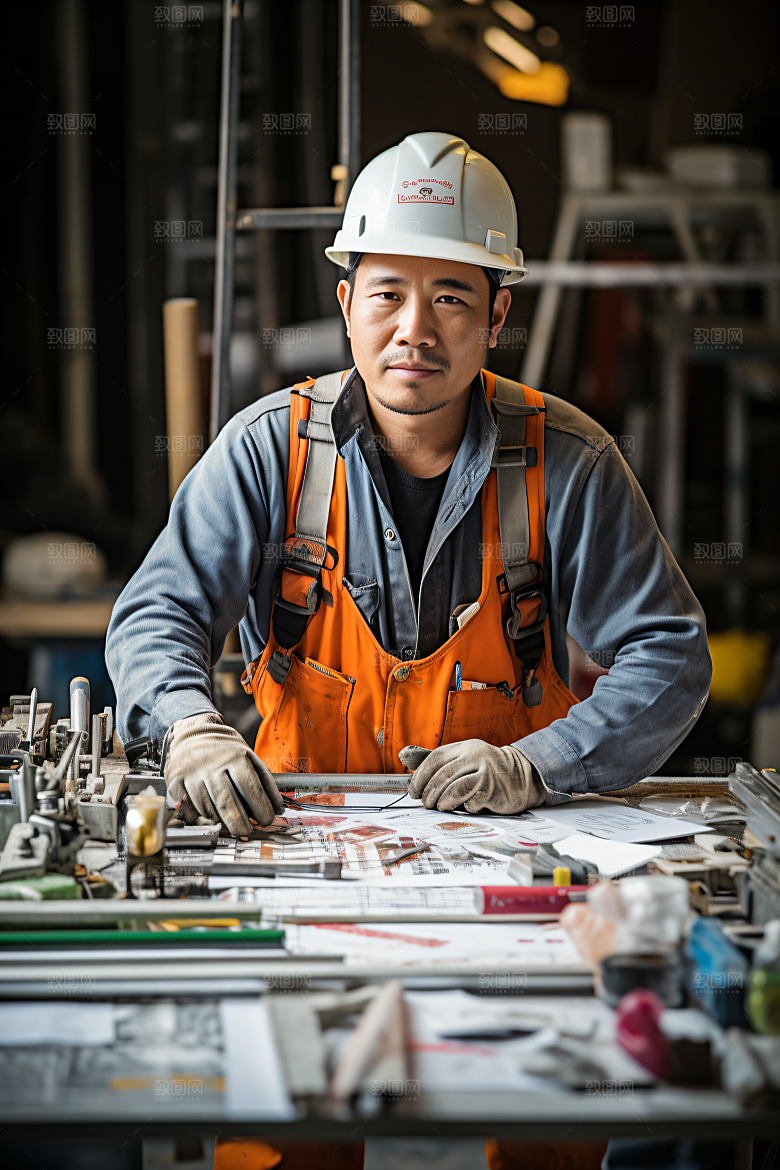工人施工劳作建设摄影图
