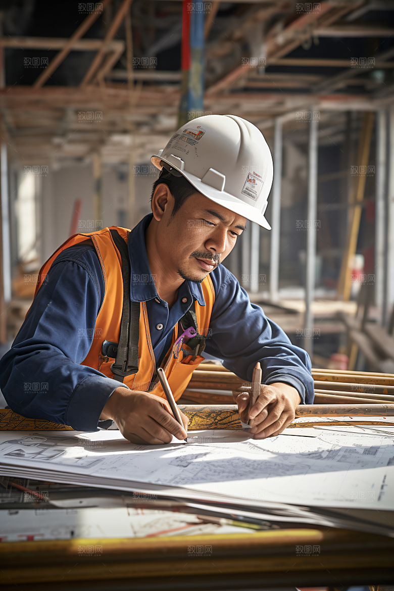 工人施工致敬劳动者建设摄影图