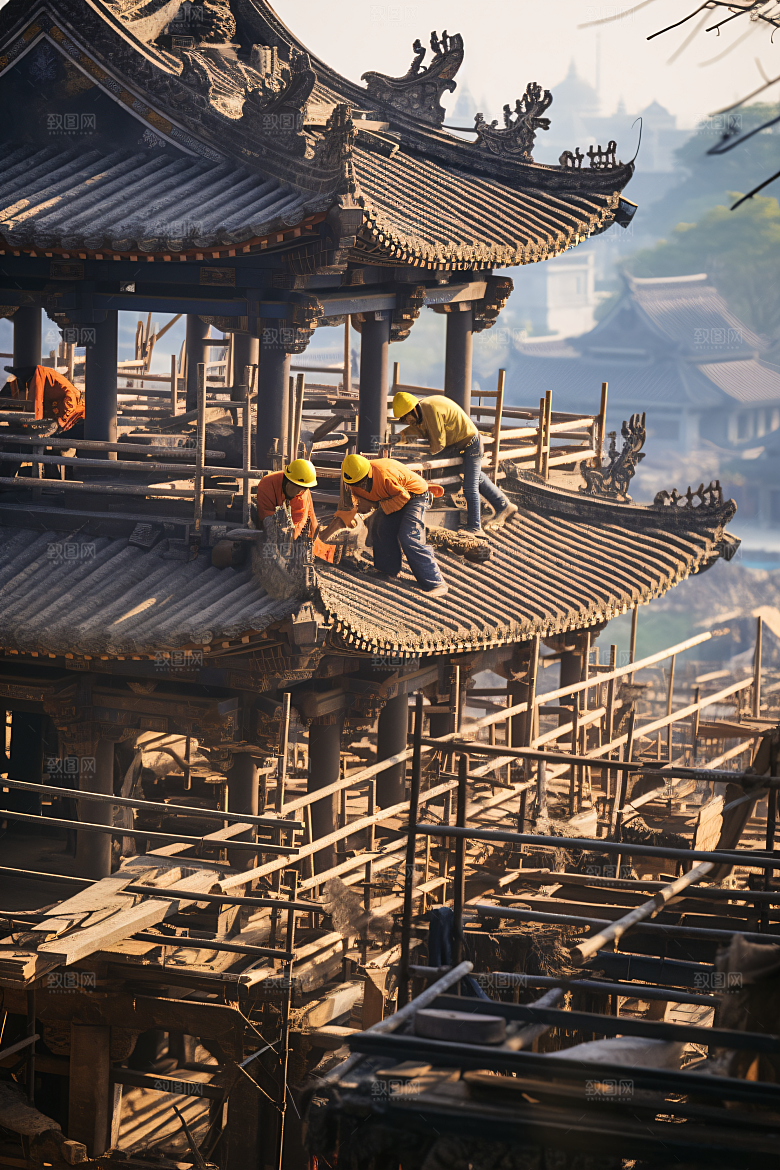 工人施工建设致敬劳动者摄影图