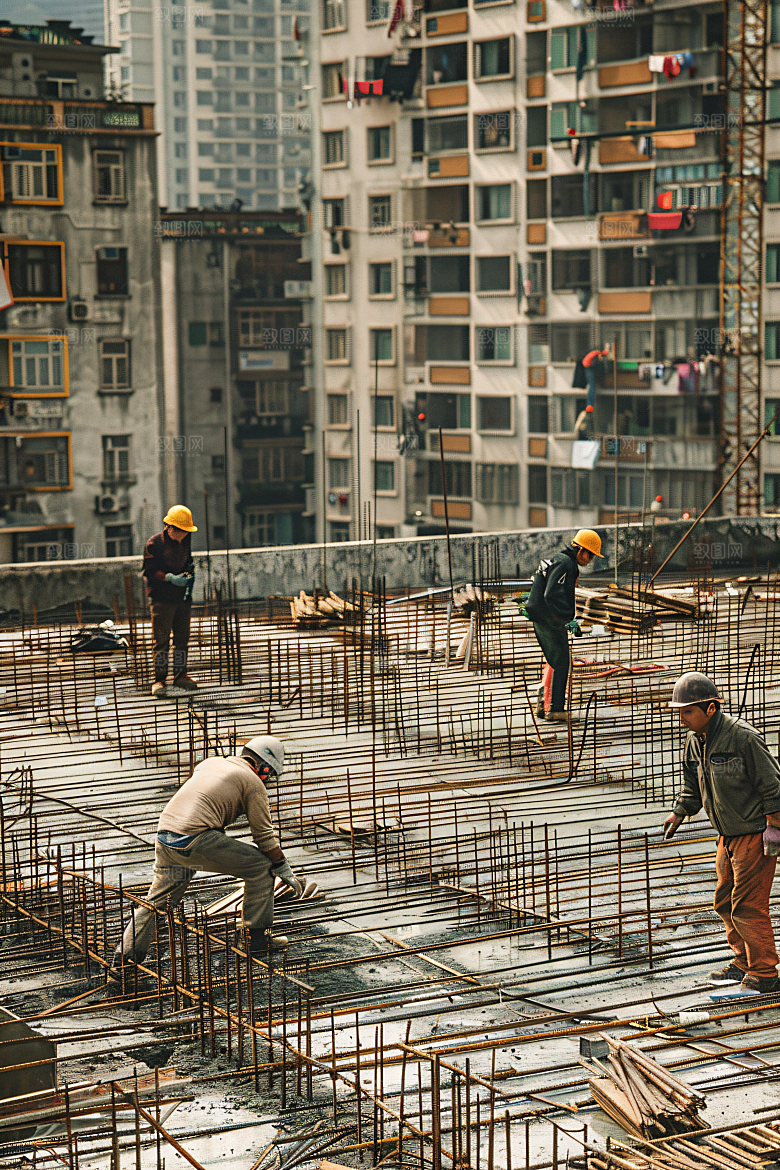 工人施工建设工地摄影图