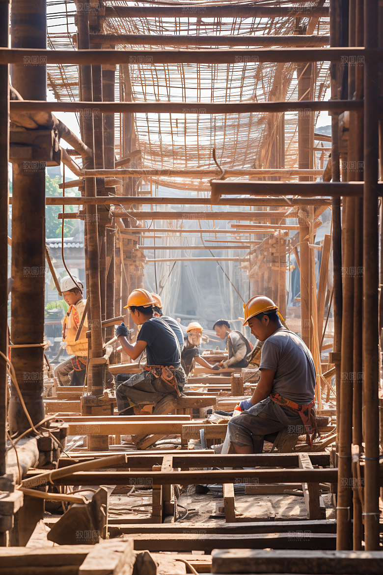 工人施工建造劳动摄影图