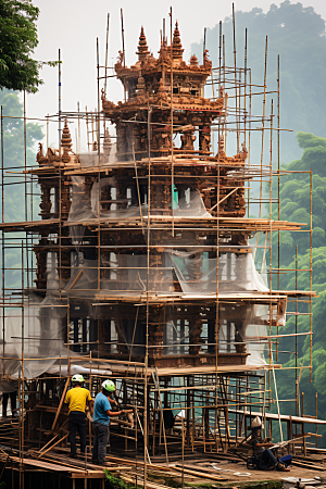 工人施工建设人物摄影图