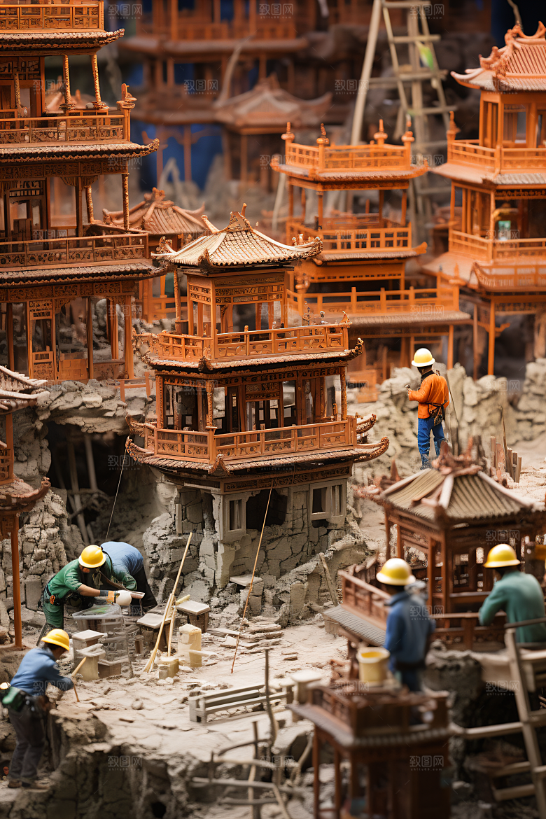工人施工五一建造摄影图