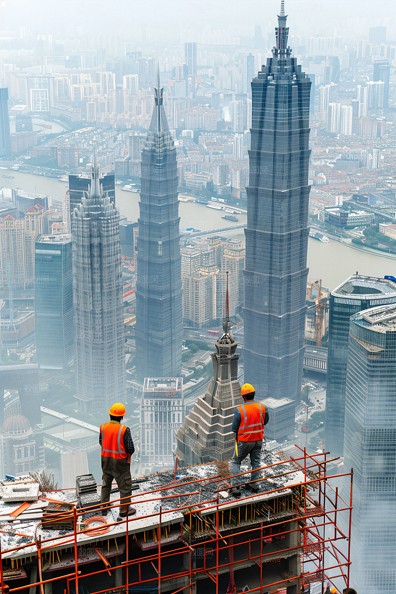 工人施工劳作建设摄影图