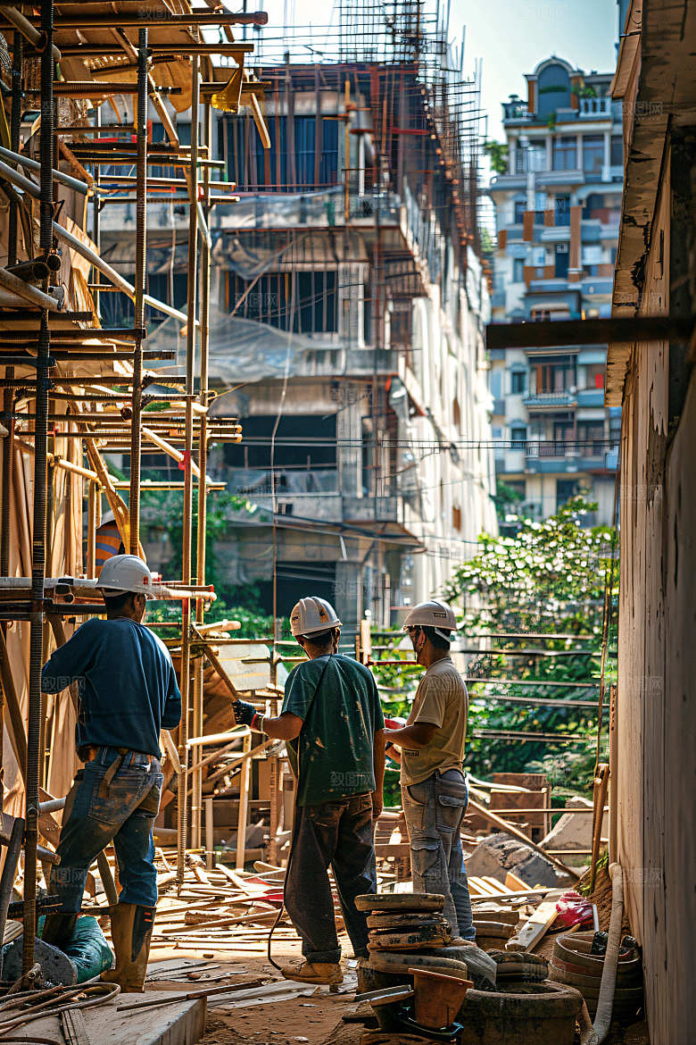 工人施工建造人物摄影图