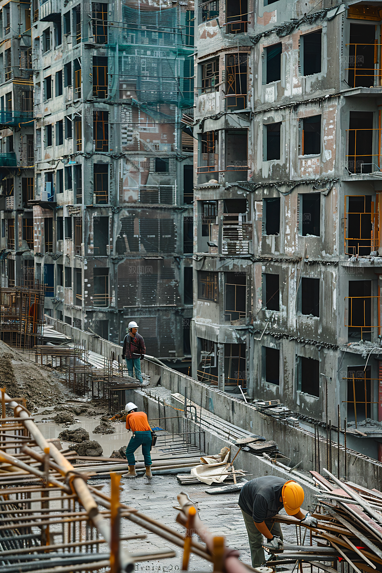工人施工致敬劳动者建造摄影图