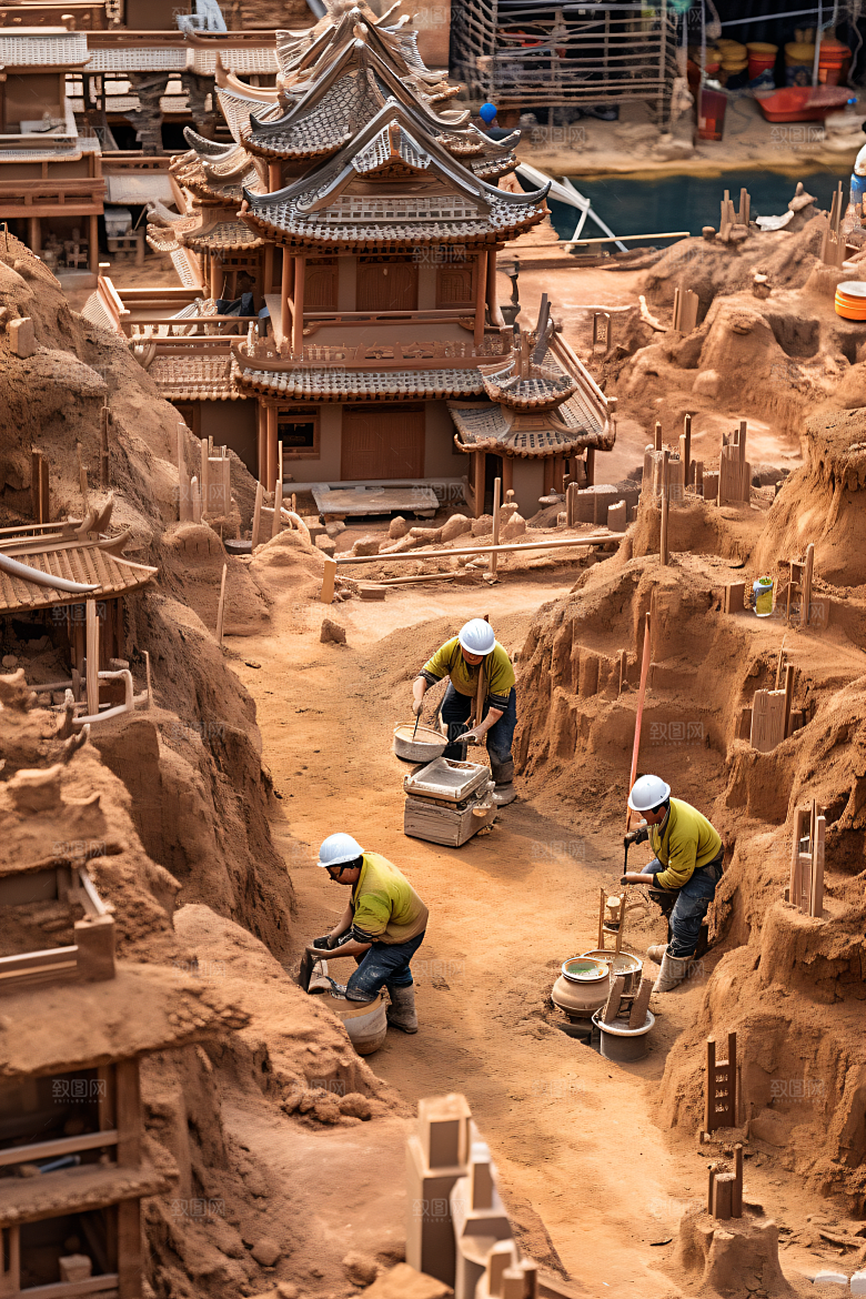 工人施工五一建造摄影图