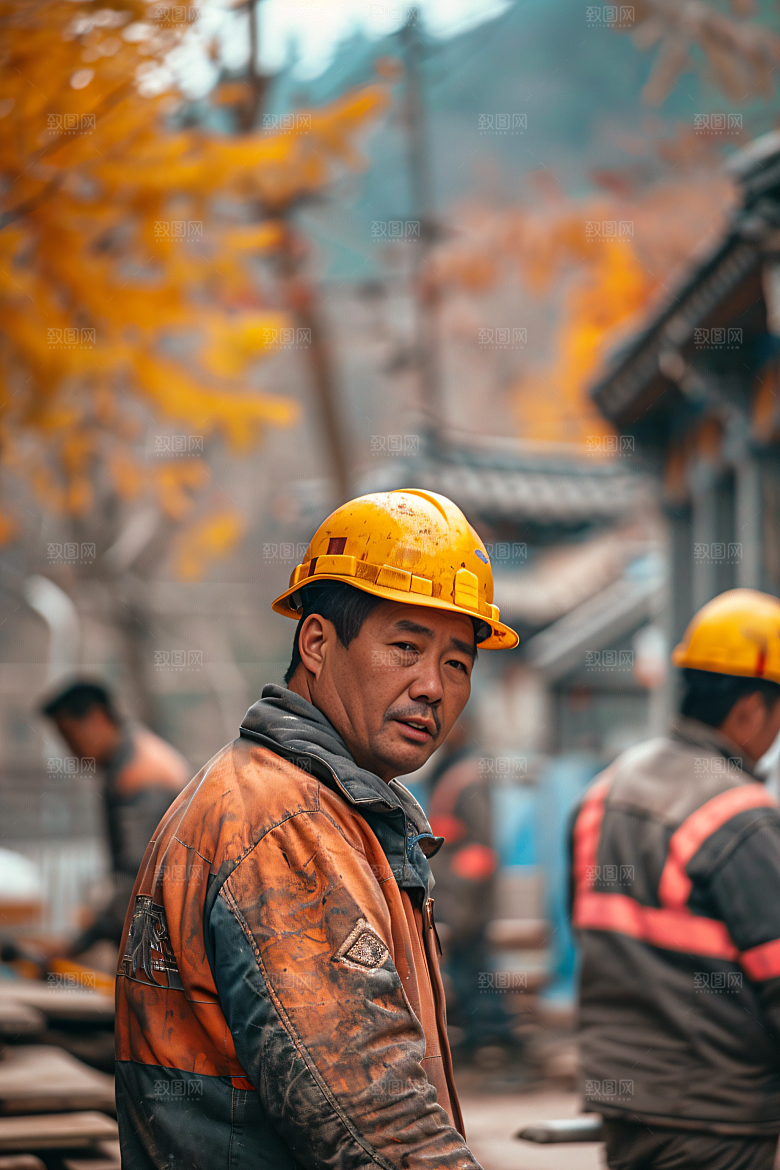 工人施工辛苦人物摄影图