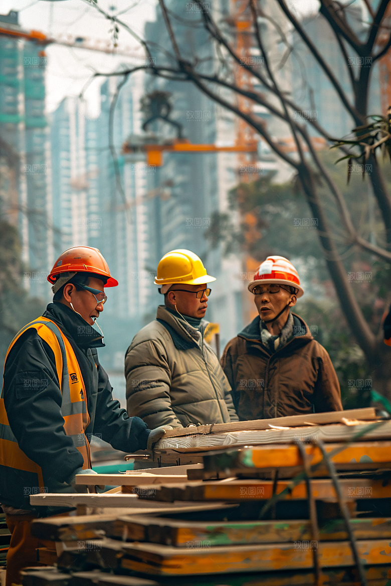 工人施工建设五一摄影图
