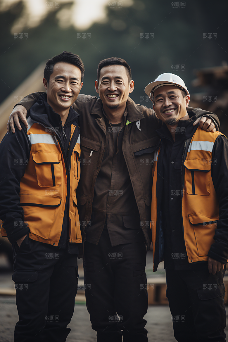 工人施工建设致敬劳动者摄影图