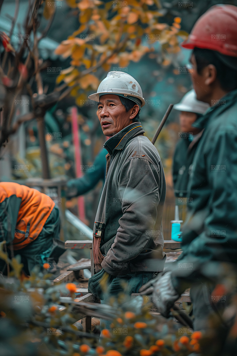 工人施工劳作人物摄影图