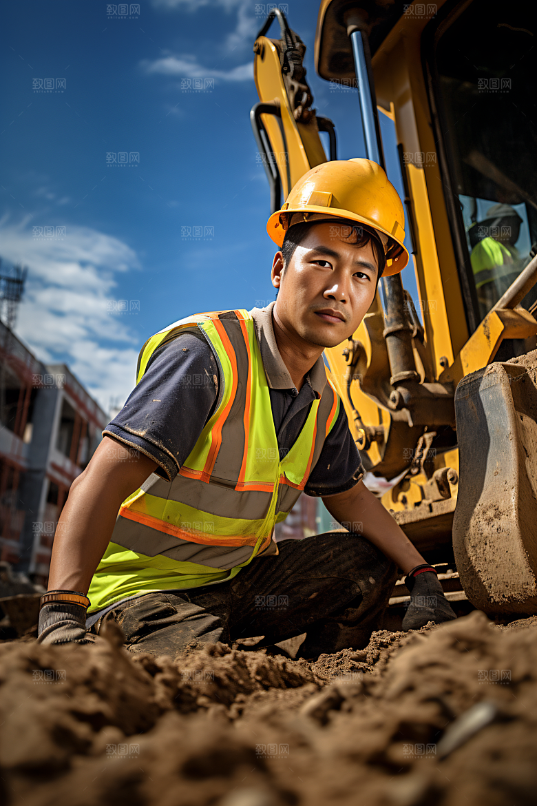工人施工五一建造摄影图