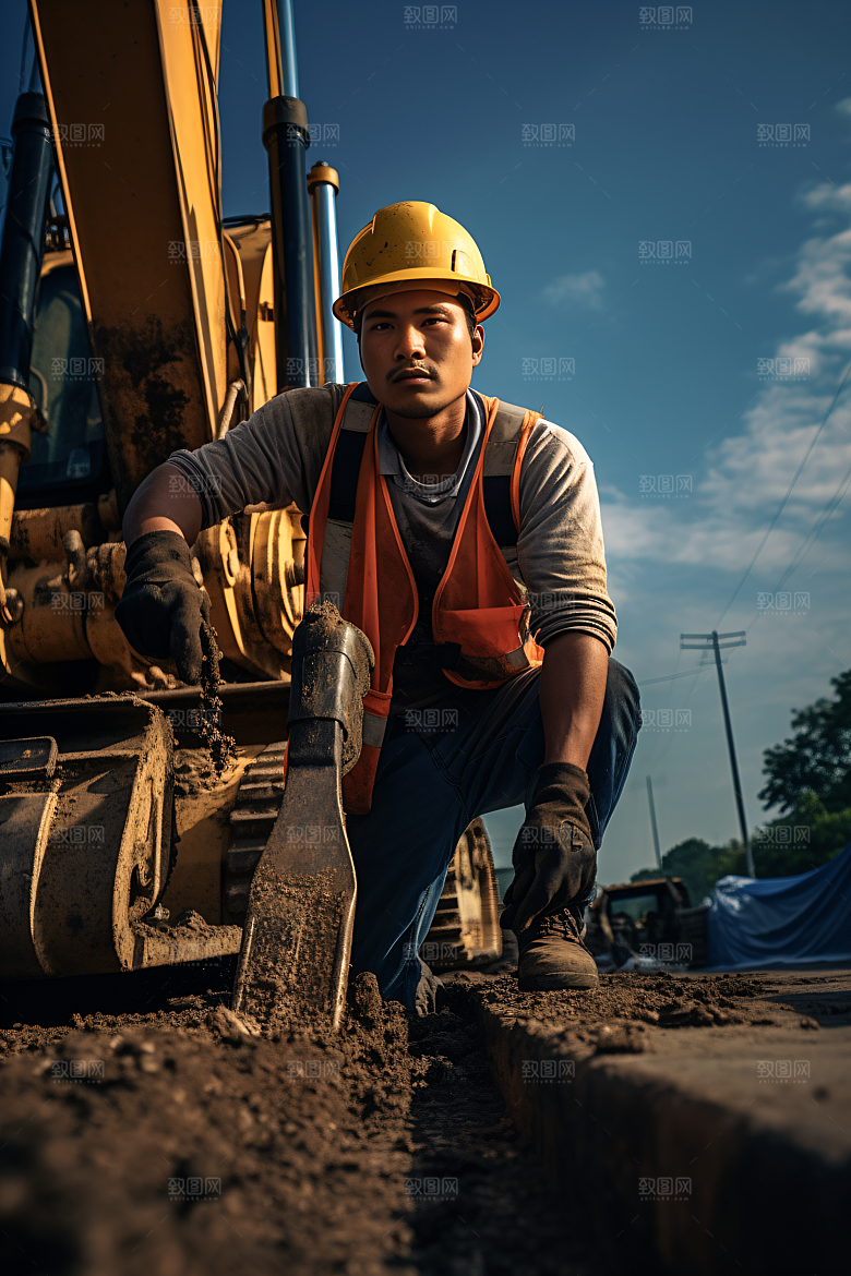 工人施工建设辛苦摄影图
