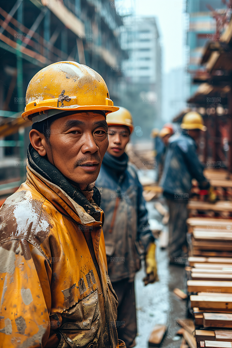 工人施工建造人物摄影图