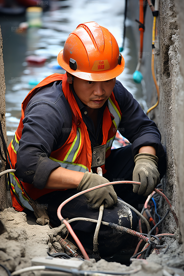 工人施工建造工作摄影图
