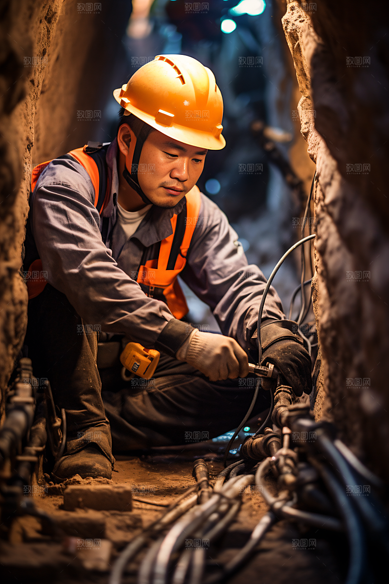工人施工建造辛苦摄影图