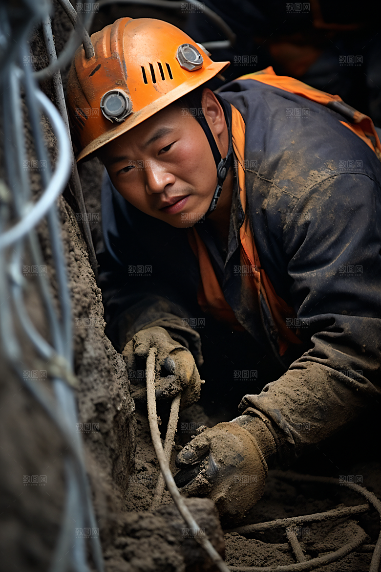 工人施工建设工作摄影图