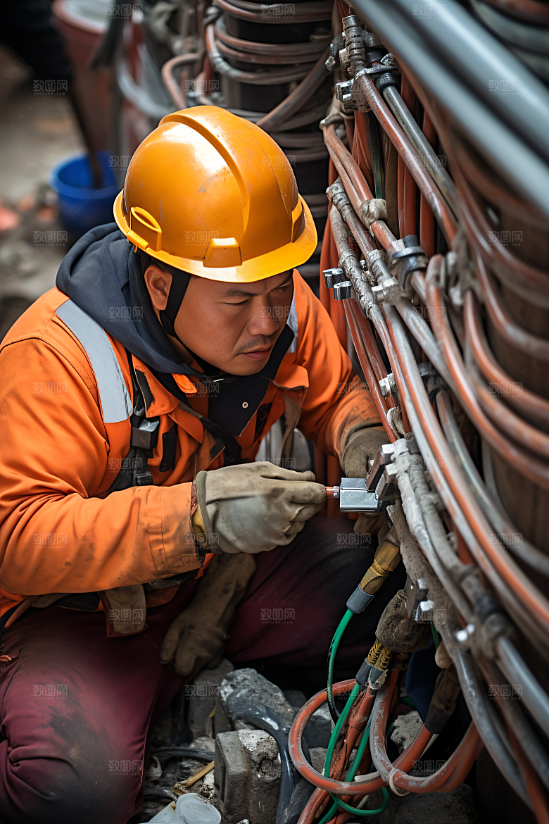 工人施工辛苦建造摄影图