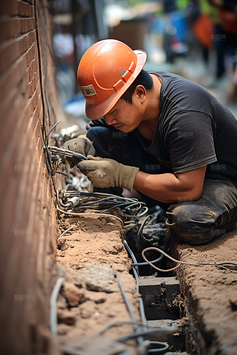 工人施工建设五一摄影图