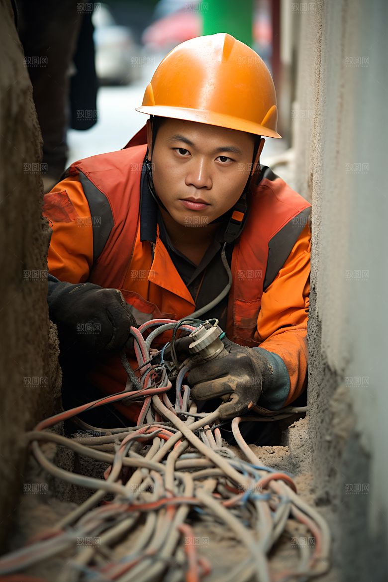 工人施工人物工作摄影图