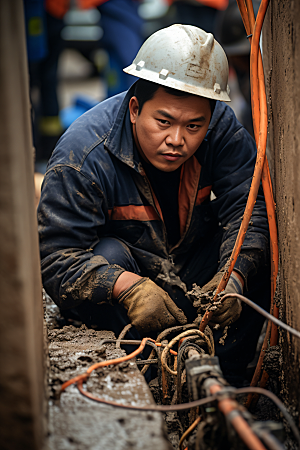 工人施工建造劳动摄影图