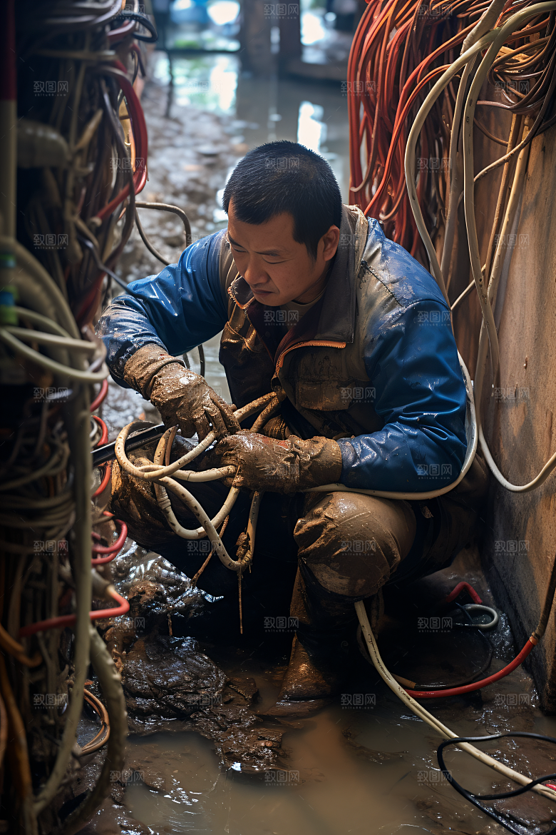 工人施工建设辛苦摄影图