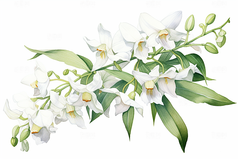 石斛中草药医疗插画