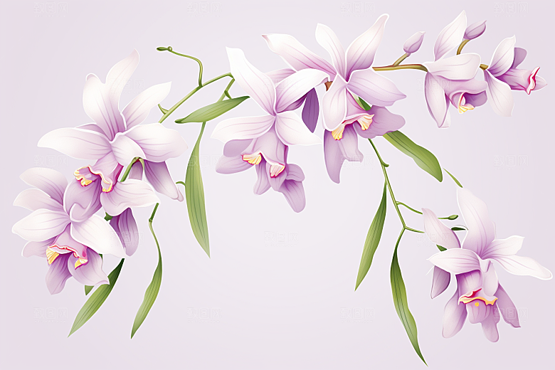 石斛中药材植物插画