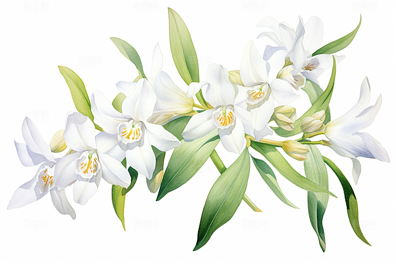 石斛医疗中草药插画