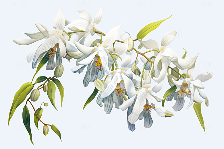 石斛植物养生插画