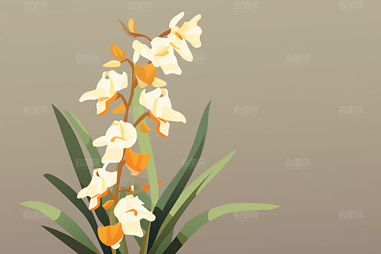 石斛中医中草药插画