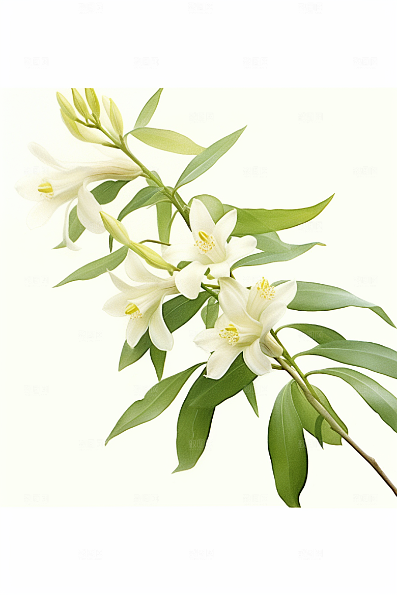 石斛植物养生插画