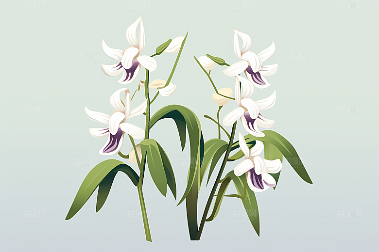 石斛医疗植物插画