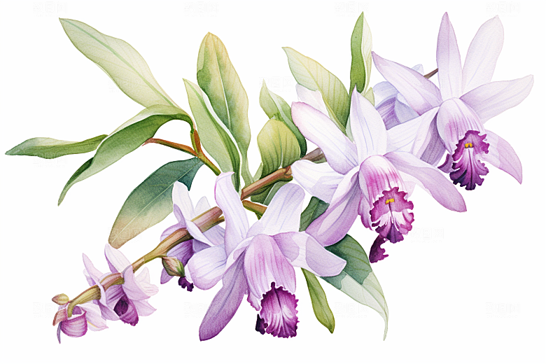 石斛手绘医学插画