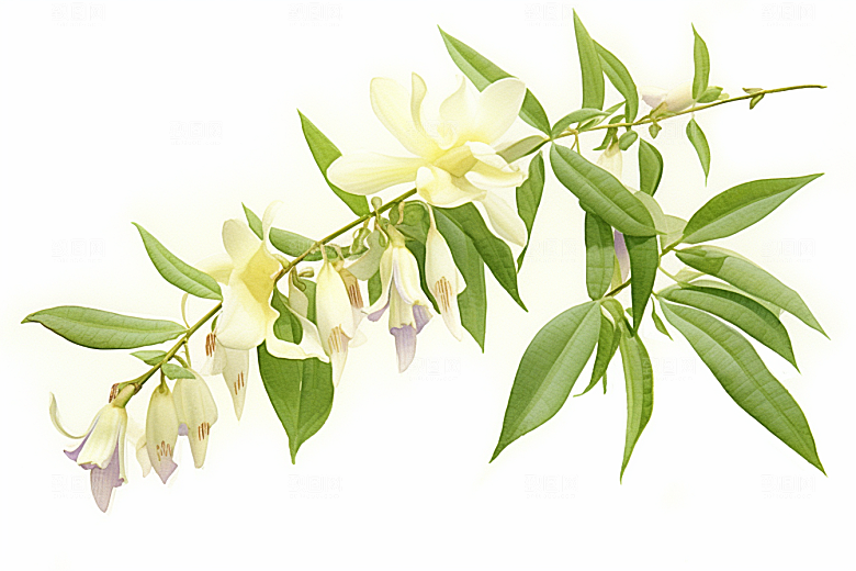 石斛植物健康插画