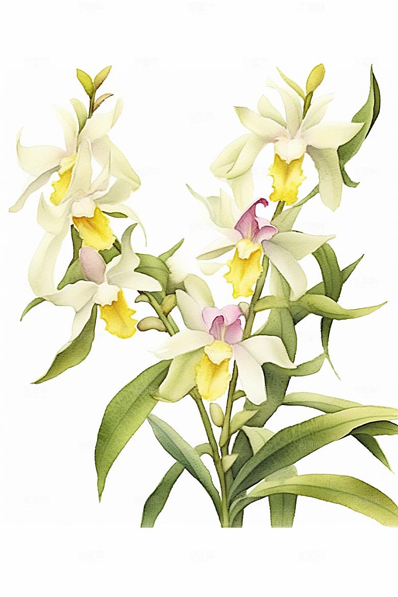 石斛中医手绘插画