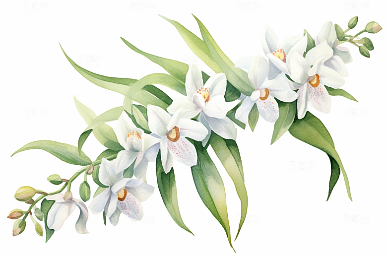 石斛医学中草药插画