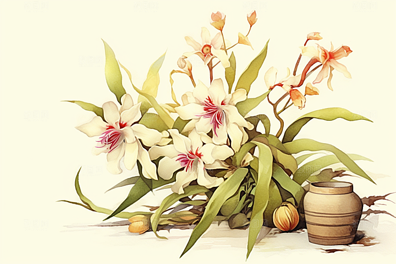 石斛医学中草药插画