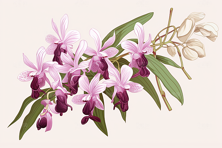 石斛养生医学插画