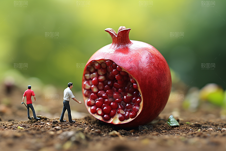 石榴立体3D微距小人