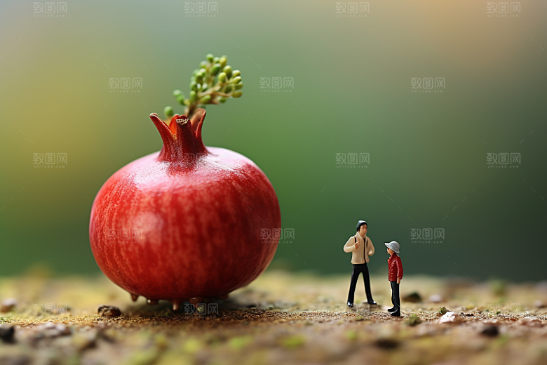 石榴种植生产微距小人