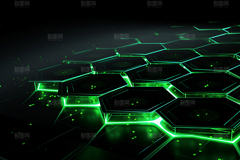 石墨烯微观科幻背景