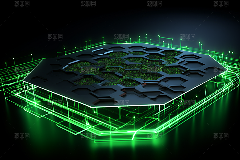 石墨烯网状科幻背景