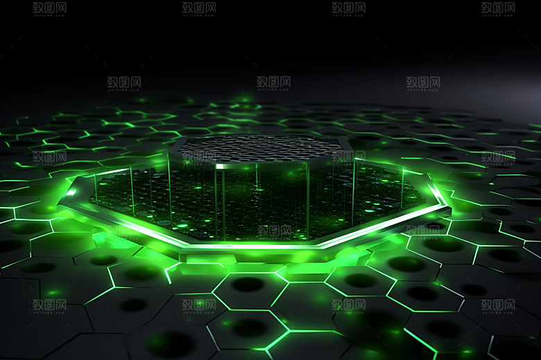 石墨烯微观科幻背景